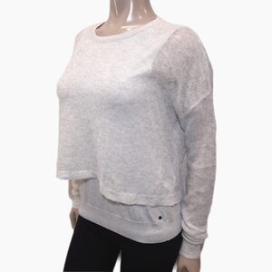 One Grey Day Revolve Wool Alpaca Sweater Sheer Layered Knit Crossover Small
